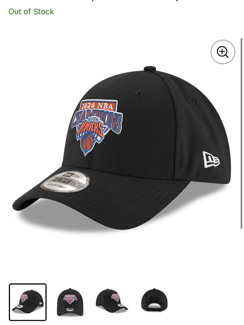 New Era Black Knicks 2026 Champions Patch Hat